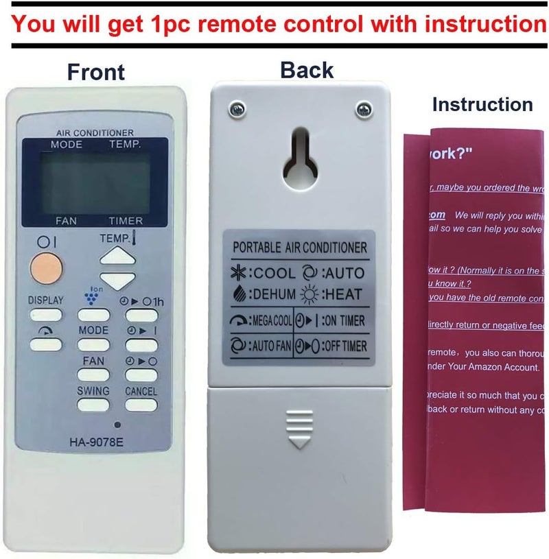 RCECAOSHAN Replacement for Sharp Portable Air Conditioner Remote Control CRMC-A705JBEZ for CV-P09LX CV-P10LC CV-P10MC CV-P10NC CVP10NC-D CVP10NC-R CV-P10PC CVP10PC-D CVP10PC-R CV-P10RC (Display in Celsius) - Image 2