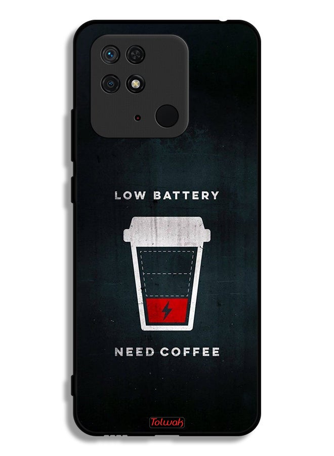 Tolwak Xiaomi Redmi 10C Protective Case Cover Low Battery Need Coffee - Image 2