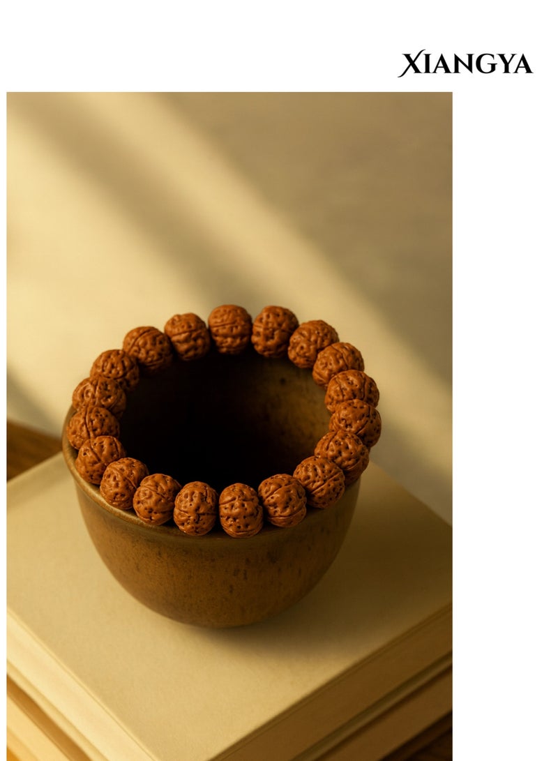 XIANGYA Rudraksha Bead Bracelet – Natural Rudraksha Mala Prayer Beads, Calming Energy, Daily Mindfulness Wooden Bracelet For Men - Image 3