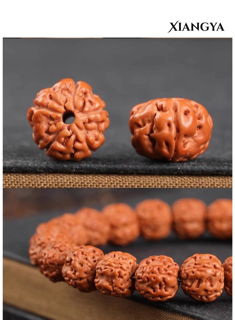 XIANGYA Rudraksha Bead Bracelet – Natural Rudraksha Mala Prayer Beads, Calming Energy, Daily Mindfulness Wooden Bracelet For Men - Image 4