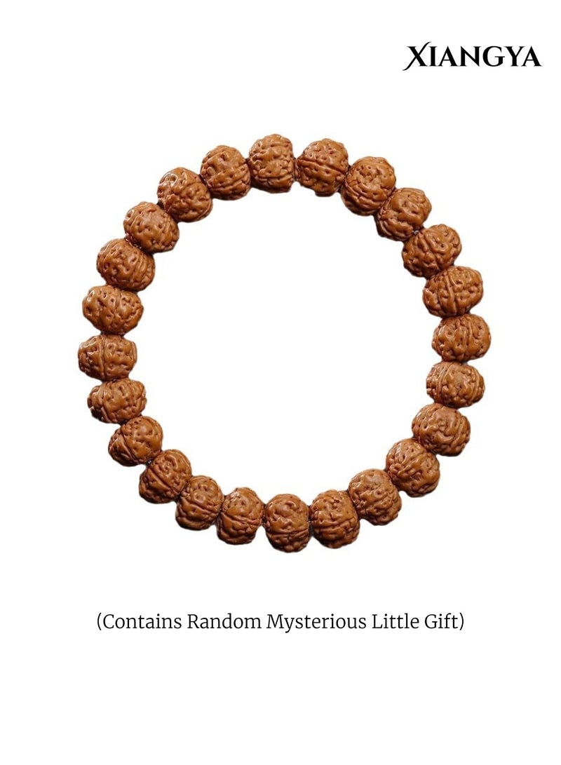 XIANGYA Rudraksha Bead Bracelet – Natural Rudraksha Mala Prayer Beads, Calming Energy, Daily Mindfulness Wooden Bracelet For Men - Image 2