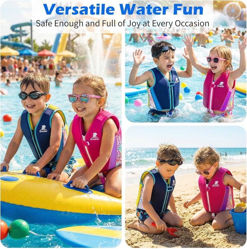 grestar Kids Swim Vest Toddeler Floaties, Swim Floatation Jacket Training Vest for Boys Girls Age 3-6, Neoprene Swimming Aid with Adjustable Buoyancy & Safety Strap - Image 5