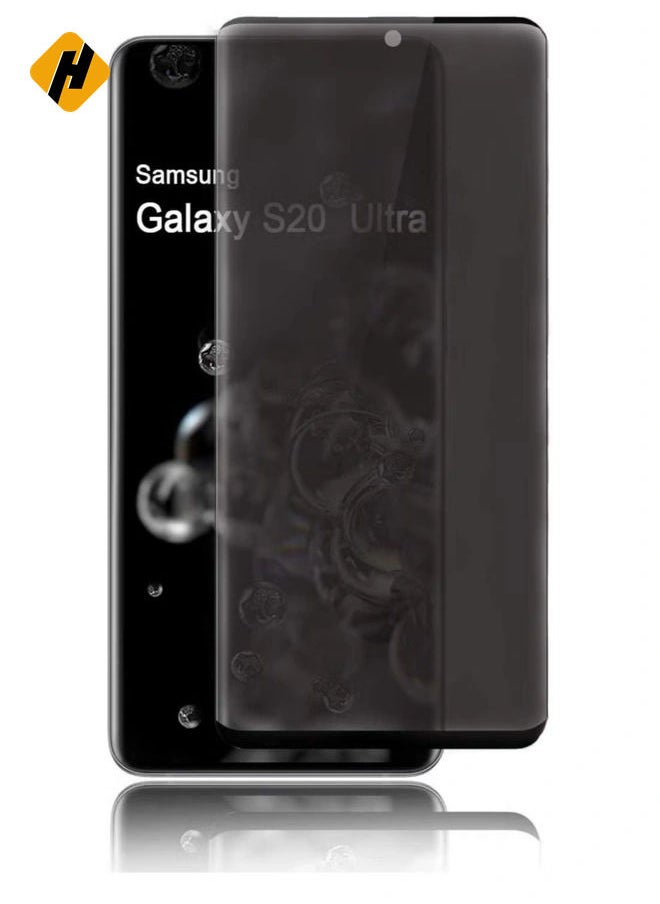 HuHa - Privacy Screen protector compatible with Samsung Galaxy S20 Ulter Screen Protector Tempered Glass [Anti-Glare][HD Full Coverage][Easy Installation][Scratch Resistant][9H Hardness] - Image 1