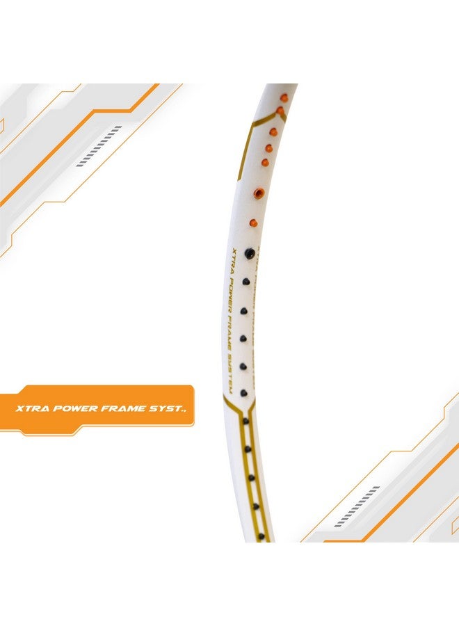 Apacs Apacs Finapi 232 Xtra Power (40LBS, 100% Top Grade UHM Japanese Graphite) Extra Strong Professional Unstrung Badminton Racket with Free Full Cover (White Gold)  - Image 4