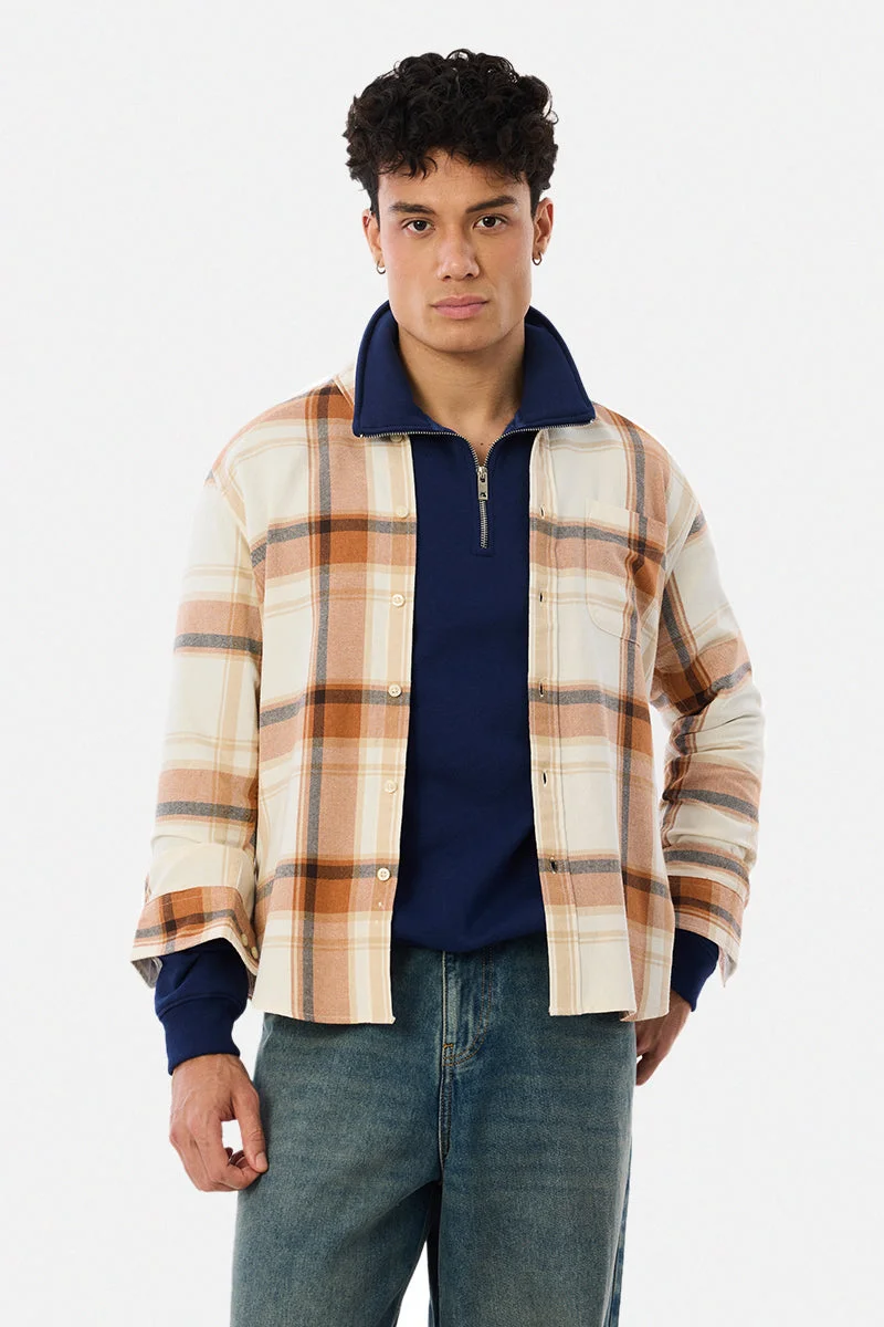 SNITCH قميص كاروهات فلانيل خفيف الوزن