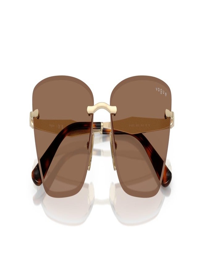 Vogue Eyewear VO4332S Sunglasses, Pale Gold/Dark Brown, 59 mm - Image 5
