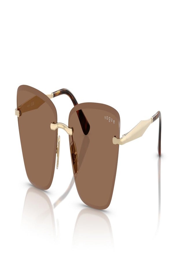 Vogue Eyewear VO4332S Sunglasses, Pale Gold/Dark Brown, 59 mm - Image 2