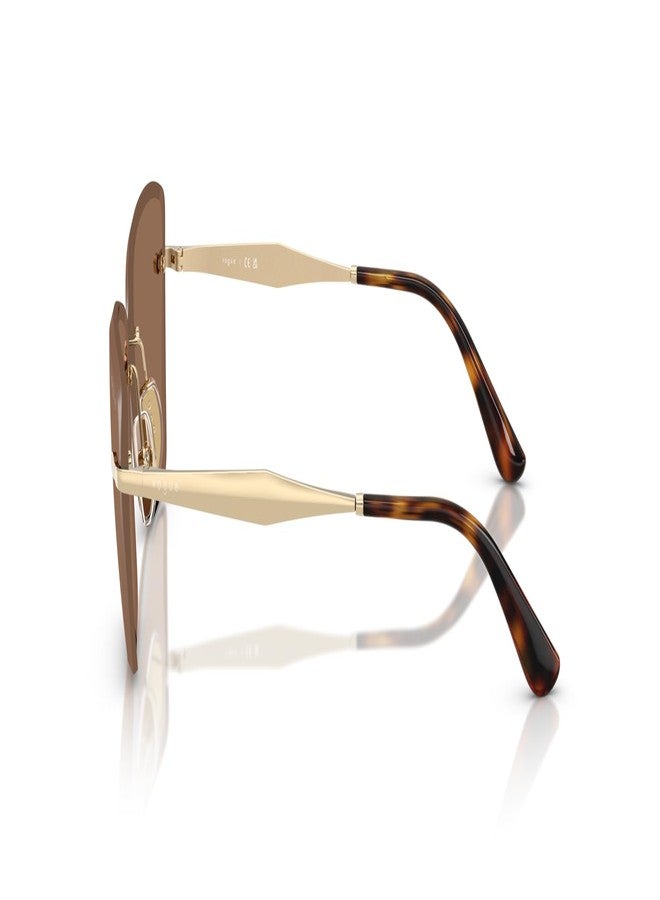 Vogue Eyewear VO4332S Sunglasses, Pale Gold/Dark Brown, 59 mm - Image 3