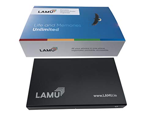LAMU Portable Digital Photo Organizer - Digital Picture Manager for Windows - Software to Easily Organize Your Photos and Videos - Digital Photo Storage - 2 Terabytes (Charcoal Black) - Image 1