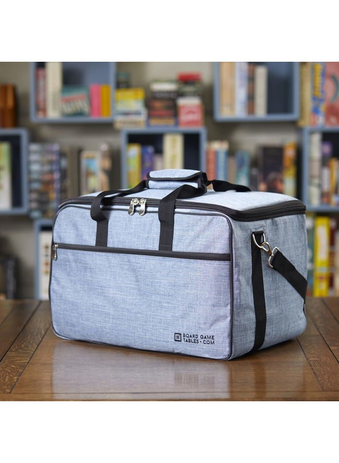 BOARD GAME TABLES.COM Bag - [Backpack/Shoulder Strap/Luggage Slip] - Padded Carrier (Heathered Blue) - Image 5