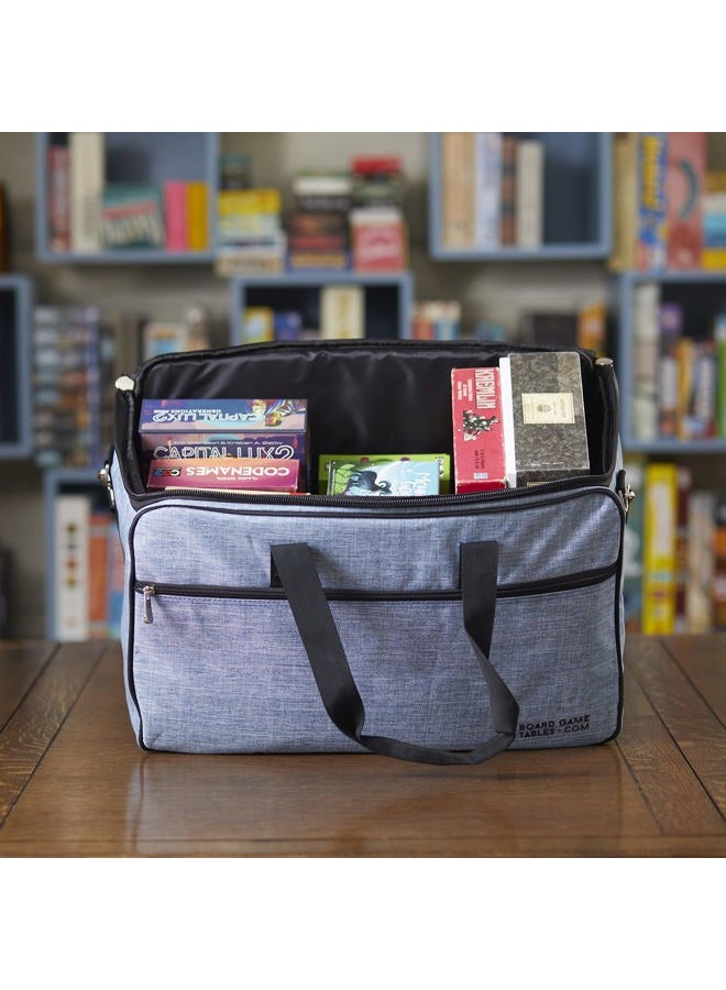 BOARD GAME TABLES.COM Bag - [Backpack/Shoulder Strap/Luggage Slip] - Padded Carrier (Heathered Blue) - Image 4