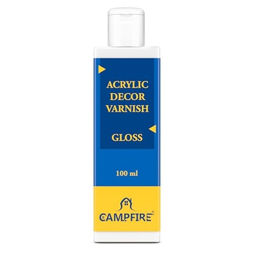 Campfire Acrylic Decor High Gloss Varnish for Art, Craft, Canvas, Wood & DIY Projects | Fast Drying Gloss Varnish with 20 Minutes Settle Time for Best Results (After Dry Transperent, 100 ml) - Image 1