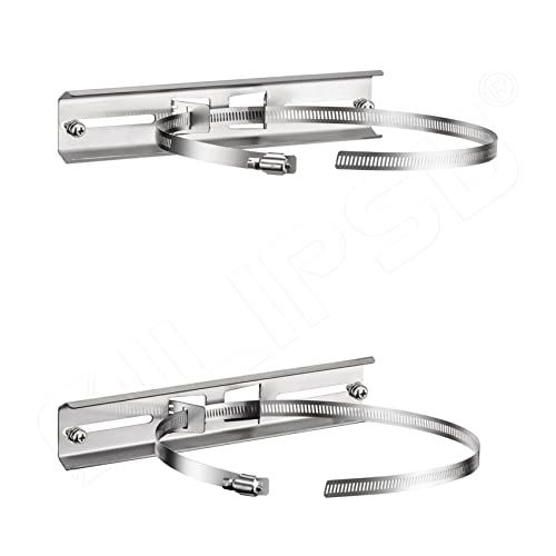 QILIPSU Pole Mounting Kits, 304 Stainless Steel 9.8" x 1.9" Brackets with Adjustable 2–8 Inch Clamps for Electrical Boxes, Devices, and Outdoor Applications - Image 1