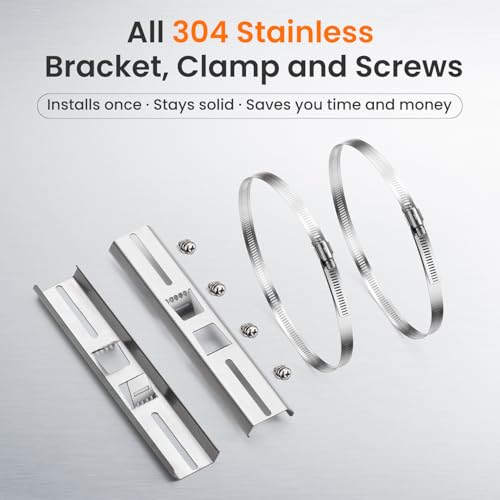 QILIPSU Pole Mounting Kits, 304 Stainless Steel 9.8" x 1.9" Brackets with Adjustable 2–8 Inch Clamps for Electrical Boxes, Devices, and Outdoor Applications - Image 2