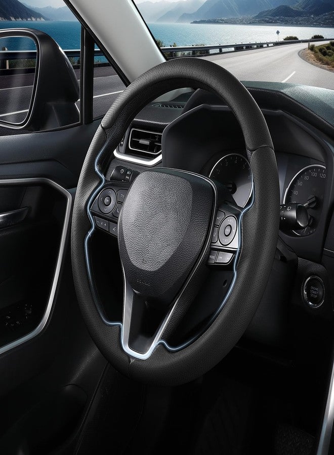 Aotoyou Fit for Toyota Steering Wheel Cover, Car Steering Wheel Cover for Toyota Corolla(2020-2026) Rav4(2019-2025) Camry(2018-2024) Venza(2021-2024) Avalon(2019-2022) Accessories (Perforated Black) - Image 3