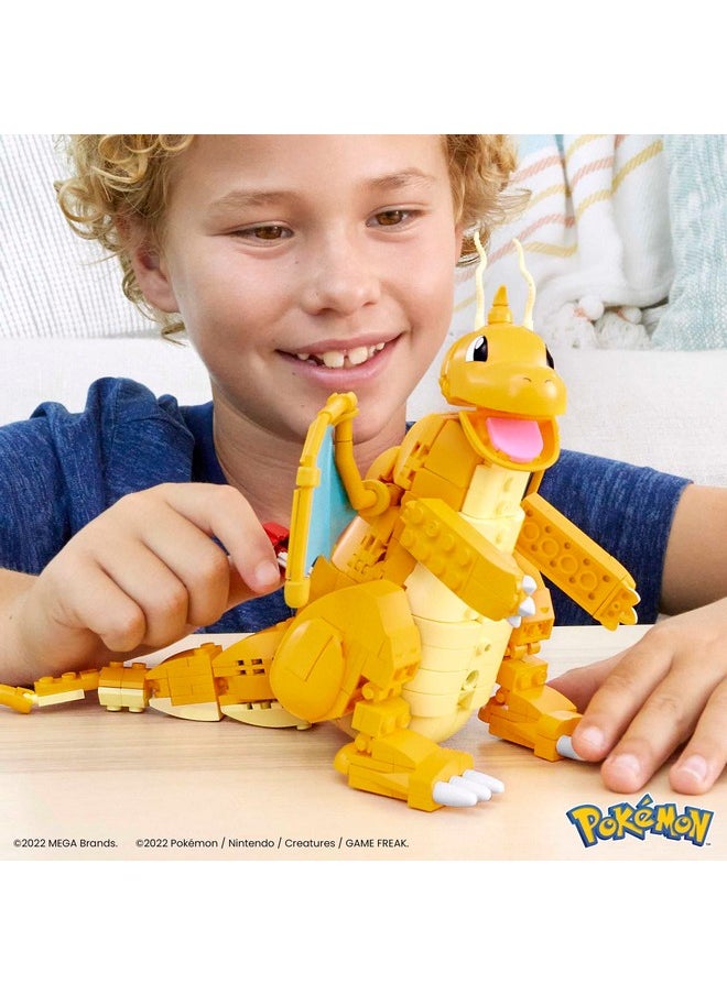 Mega Brands MEGA Pokémon Building Toys Set Dragonite with 388 Pieces, Articulated and Poseable with Motion, 7 Inches Tall, for Kids  - Image 3
