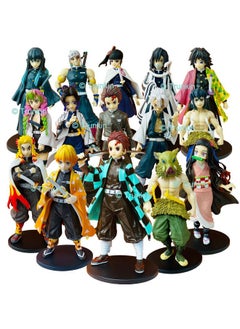 Trunkin Trunkin Demon Slayer Setof 15 Big Set C 15-17 Cm Figurines Anime Action Figure Kimetsu No Yaiba Hashira Set Tanjiro nezuko inosuke zenitsu kanae Toy Set Figures, PVC  - Image 1