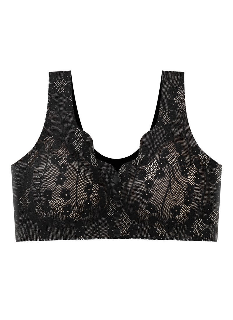 Generic - Comfort Wire-Free Front-Closure Bra for Mature Women Grey - Image 1