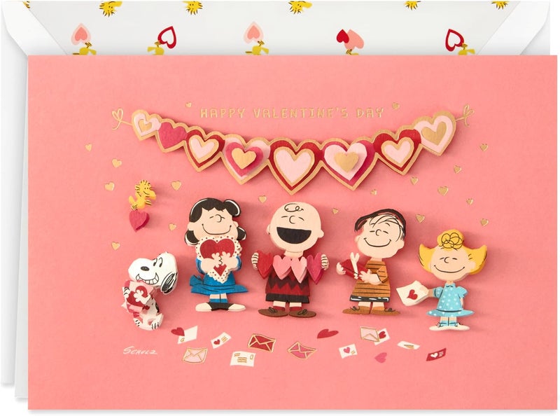 Hallmark Signature Peanuts Valentine's Day Card with Handmade Design - Image 1