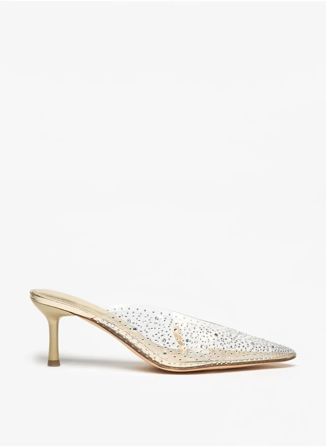 فلورا بيلا من شو إكسبرس Women's Embellished Slip-On Mules with Stiletto Heels