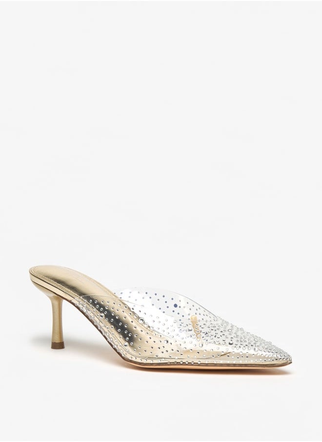 Flora Bella By Shoexpress - Women's Embellished Slip-On Mules with Stiletto Heels - Image 1