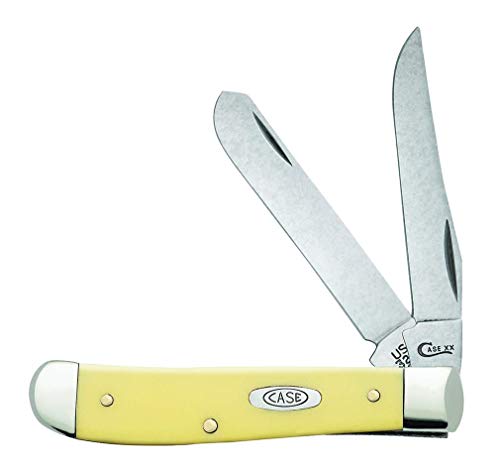 CASE XX WR Pocket Knife Yellow Synthetic Mini Trapper Carbon Steel Item #029 - (3207 CS) - Length Closed: 3 1/2 Inches - Image 1