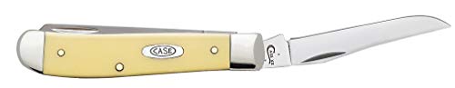 CASE XX WR Pocket Knife Yellow Synthetic Mini Trapper Carbon Steel Item #029 - (3207 CS) - Length Closed: 3 1/2 Inches - Image 5