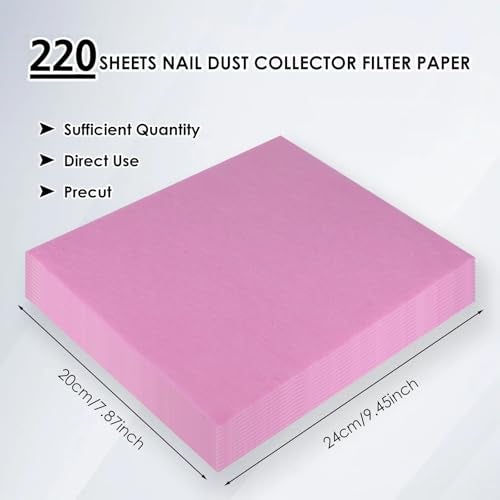 Rolokit 220 Sheets Nail Dust Collector Filter Paper: Disposable Dust Vacuum Filter for Most Nail Dust Fan Extractor Machine, Dust Cleaner Replacement Filter Paper Nail Tech Supplies Accessories for Home Salon - Image 2