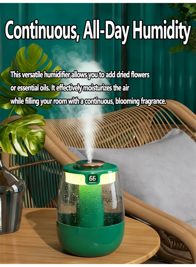 الحل الأمثل للهواء: مرطب ذكي بفوهة دوارة، ضوء UV، وضع تلقائي وحاوية زيوت عطرية - Image 1