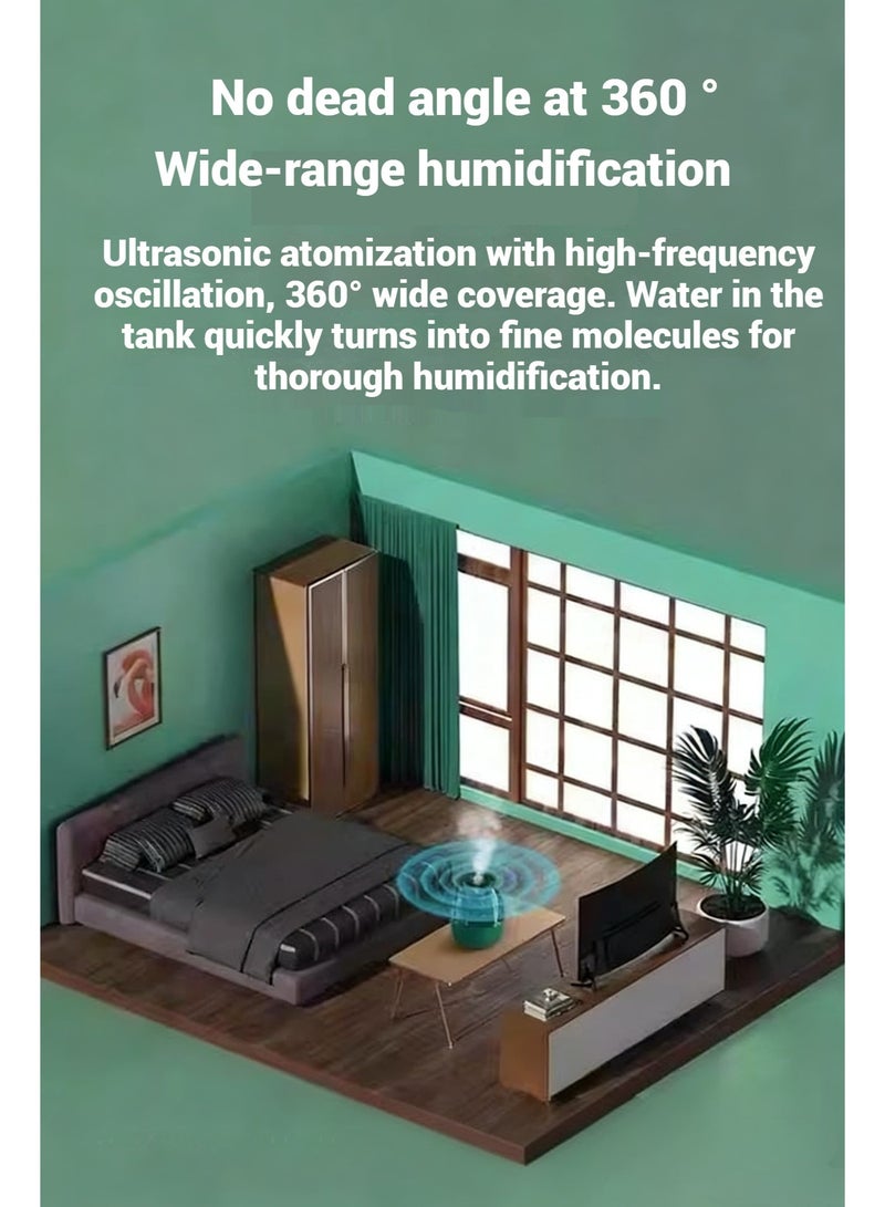 الحل الأمثل للهواء: مرطب ذكي بفوهة دوارة، ضوء UV، وضع تلقائي وحاوية زيوت عطرية - Image 3