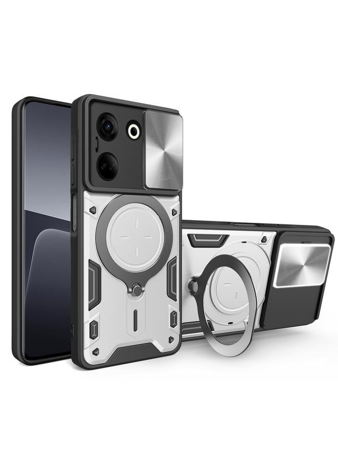 إيروريكس جراب لهاتف Tecno Camon 20 4G / 20 Pro 4G CD Texture Sliding Camshield حامل مغناطيسي جراب هاتف - Image 1