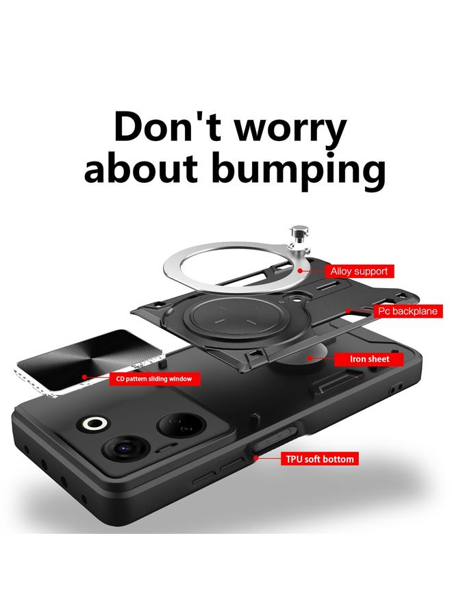 إيروريكس جراب لهاتف Tecno Camon 20 4G / 20 Pro 4G CD Texture Sliding Camshield حامل مغناطيسي جراب هاتف - Image 3