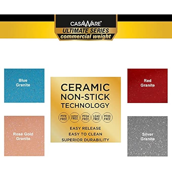 casaWare 13 x 9 x 2inch Ultimate Series Commercial Weight Ceramic NonStick Coating Rectangular Cake Pan Red Granite - Image 3