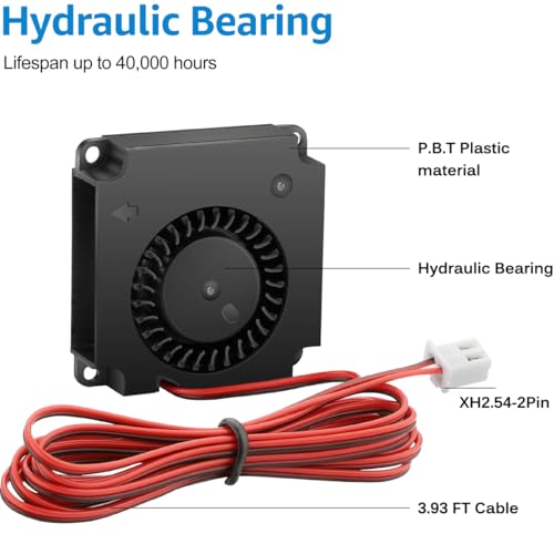 GDSTIME 2 Pack 40mm Blower Fan 12V 40x40x10mm 4010 DC Brushless Cooling Replacement Fans for 3D Printer - Image 5