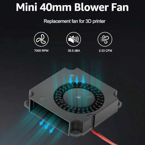 GDSTIME 2 Pack 40mm Blower Fan 12V 40x40x10mm 4010 DC Brushless Cooling Replacement Fans for 3D Printer - Image 4