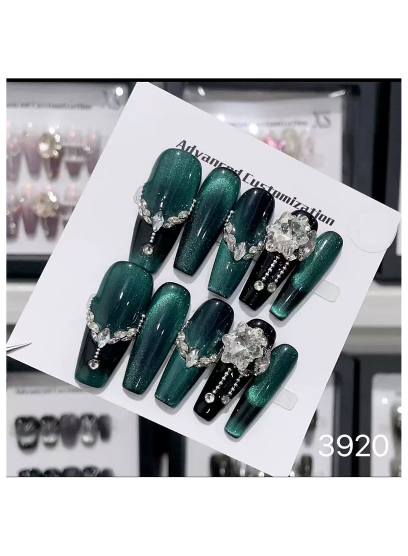 بينزو بيوتي بينزو جمال الأظافر اليدوية ، 10 قطعة ، مسمار الفن ، الاكريليك الأظافر ، الأظافر وهمية ، مجموعة فاخرة ، ديلوكس مسمار الفن ، اكسسوارات جديدة ، عرس الأظافر ، الأظافر الطرف . - Image 1