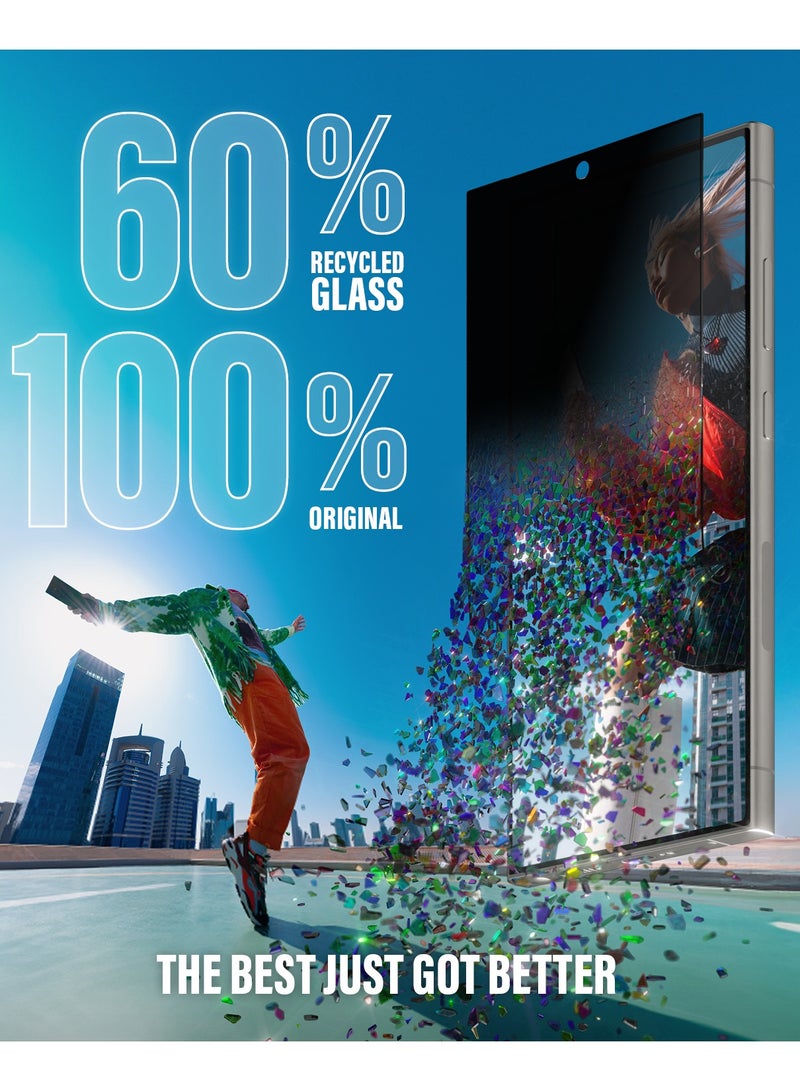 PanzerGlass حماية شاشة الخصوصية لجهاز سامسونج جالكسي S24 ألترا | فلتر الخصوصية، زجاج مقسى من الحافة إلى الحافة مع مسح بصمة الإصبع بالموجات فوق الصوتية، بدون ثقب، متوافق مع الحافظة مع أداة تركيب سهلة - Image 4