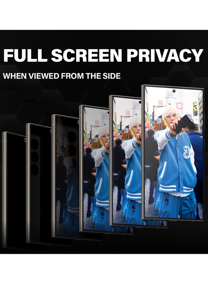 PanzerGlass حماية شاشة الخصوصية لجهاز سامسونج جالكسي S24 ألترا | فلتر الخصوصية، زجاج مقسى من الحافة إلى الحافة مع مسح بصمة الإصبع بالموجات فوق الصوتية، بدون ثقب، متوافق مع الحافظة مع أداة تركيب سهلة - Image 5