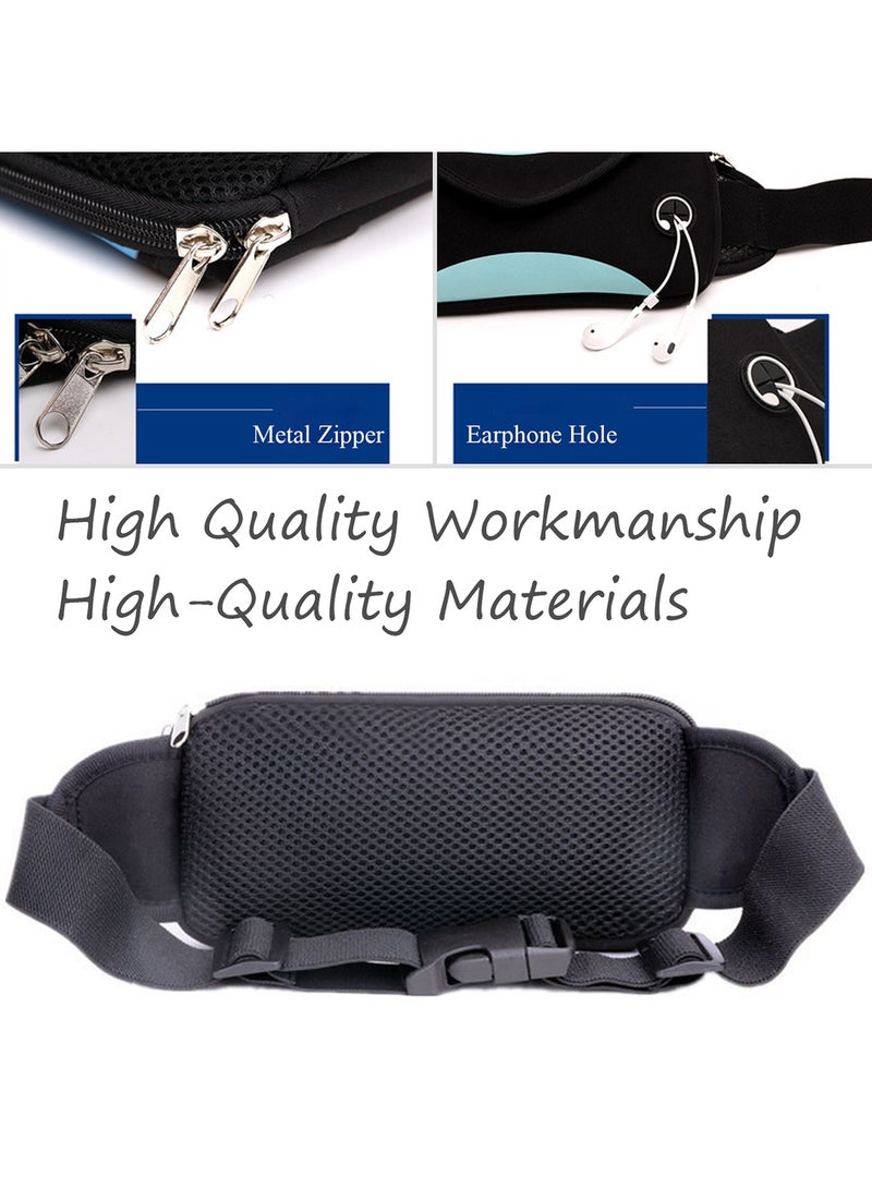 Qiccijoo Running Belt Fanny Pack for Women Men Waist Pack Bag for Hiking Fitness Cycling Workout Gym Travelling Money Phone Holder for Running（Black） - Image 3