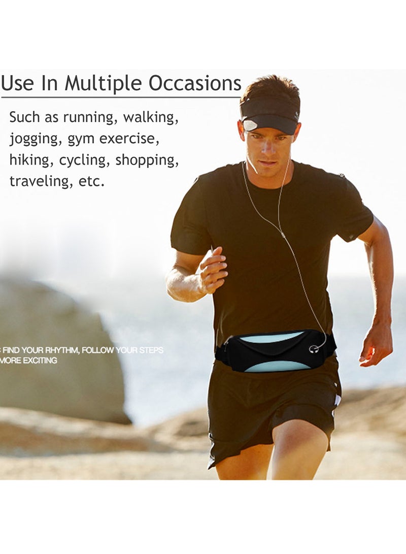 Qiccijoo Running Belt Fanny Pack for Women Men Waist Pack Bag for Hiking Fitness Cycling Workout Gym Travelling Money Phone Holder for Running（Black） - Image 4