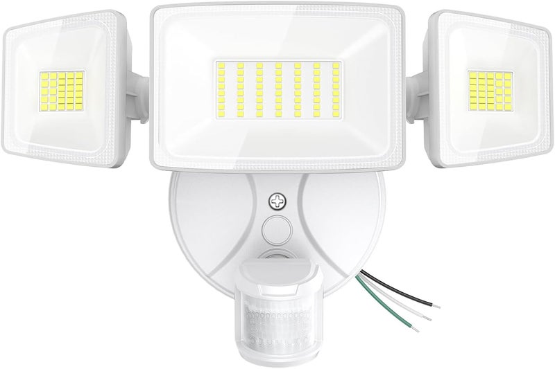 Onforu 75 واط ضوء الفيضانات LED مع مستشعر حركة خارجي، 7000 لومن ضوء فيضانات من الغسق إلى الفجر، ضوء أمان مع ثلاثة رؤوس، ضوء خارجي مقاوم للماء IP65، ضوء حائط 6500 كلفن لمدخل السلم والفناء والمرآب - Image 1
