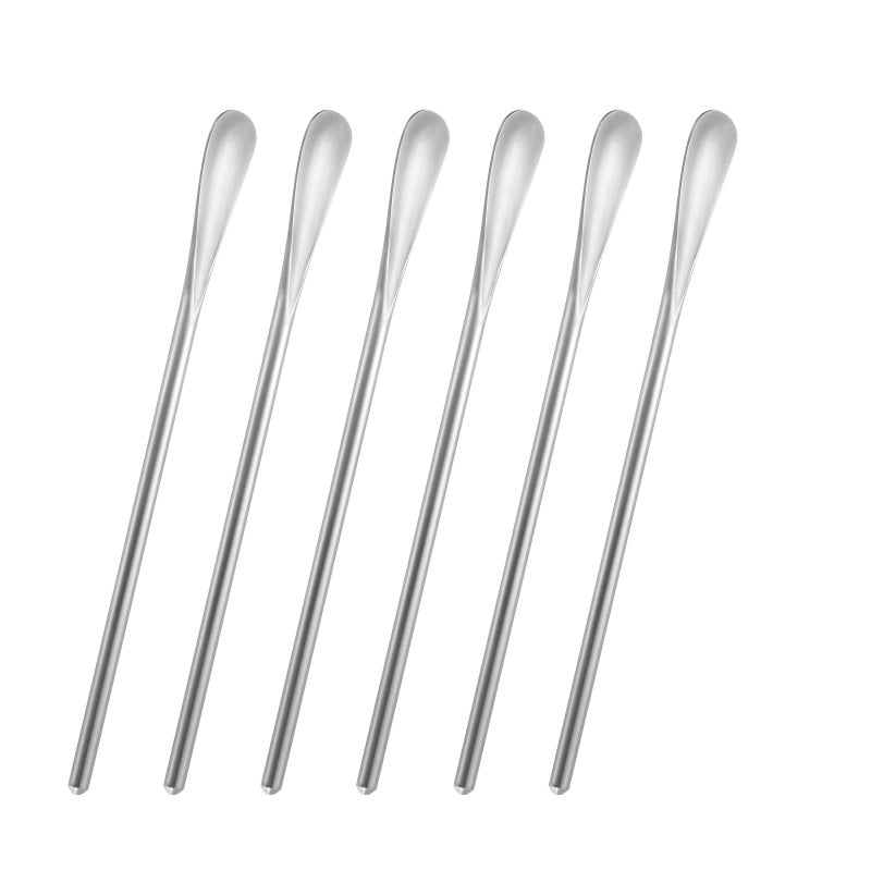 luvtree 6Pack 62 158cm Stainless Steel Long Handle Stirring Mixing Spoon Reusable Bar Tool for Coffee Tea Iced Drinks Cocktails