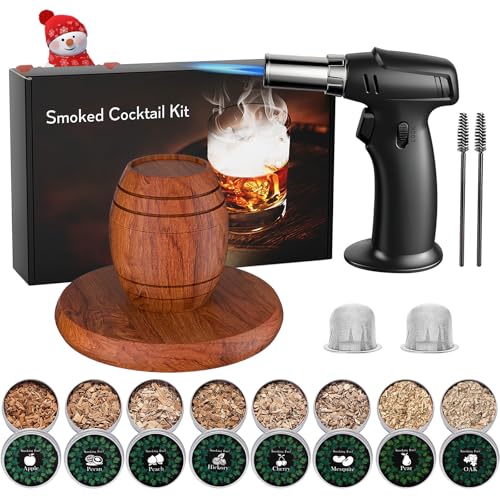 Yecuip Cocktail Smoker Kit with Torch – 8 Flavors Wood Chips – Old Fashioned Drink Smoker Kit, Whiskey Smoker Infuser Kit, Birthday Bourbon Gifts Christmas Gifts for Men, Dad, Husband (Without Butane) - Image 1