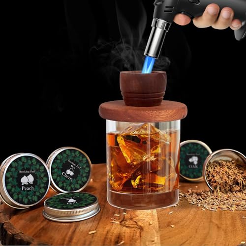 Yecuip Cocktail Smoker Kit with Torch – 8 Flavors Wood Chips – Old Fashioned Drink Smoker Kit, Whiskey Smoker Infuser Kit, Birthday Bourbon Gifts Christmas Gifts for Men, Dad, Husband (Without Butane) - Image 2