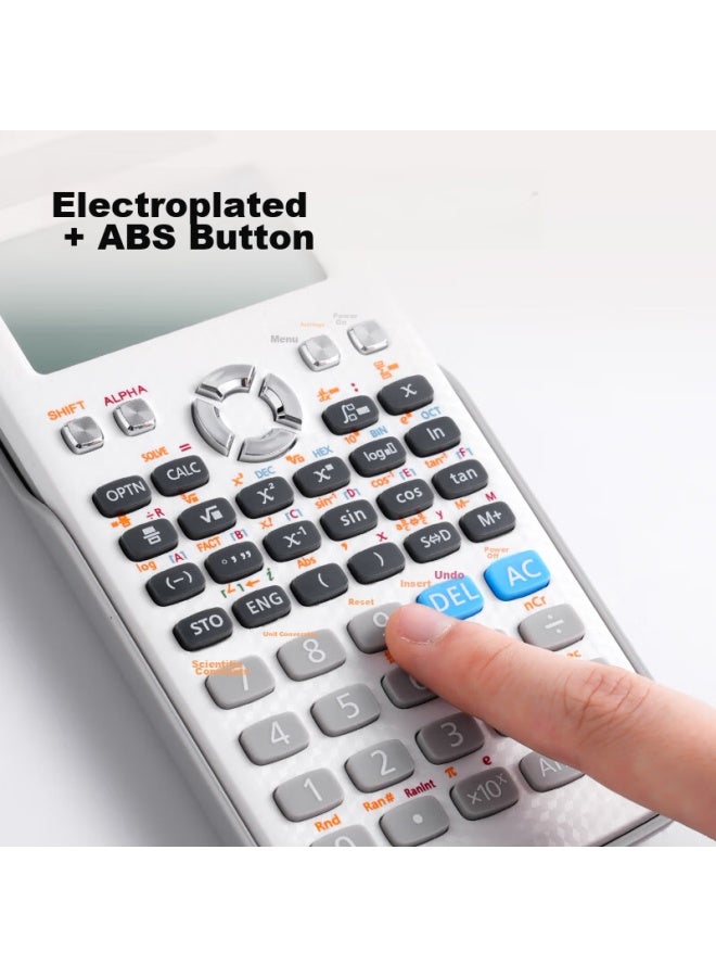 ديلي Deli Jd991cn حاسبة علمية مزدوجة الطاقة، لدورات المدارس الثانوية/الجامعية، امتحانات القبول للدراسات العليا، أولمبياد الرياضيات، مسابقات الفيزياء، وامتحانات المحاسبة، أبيض - Image 2