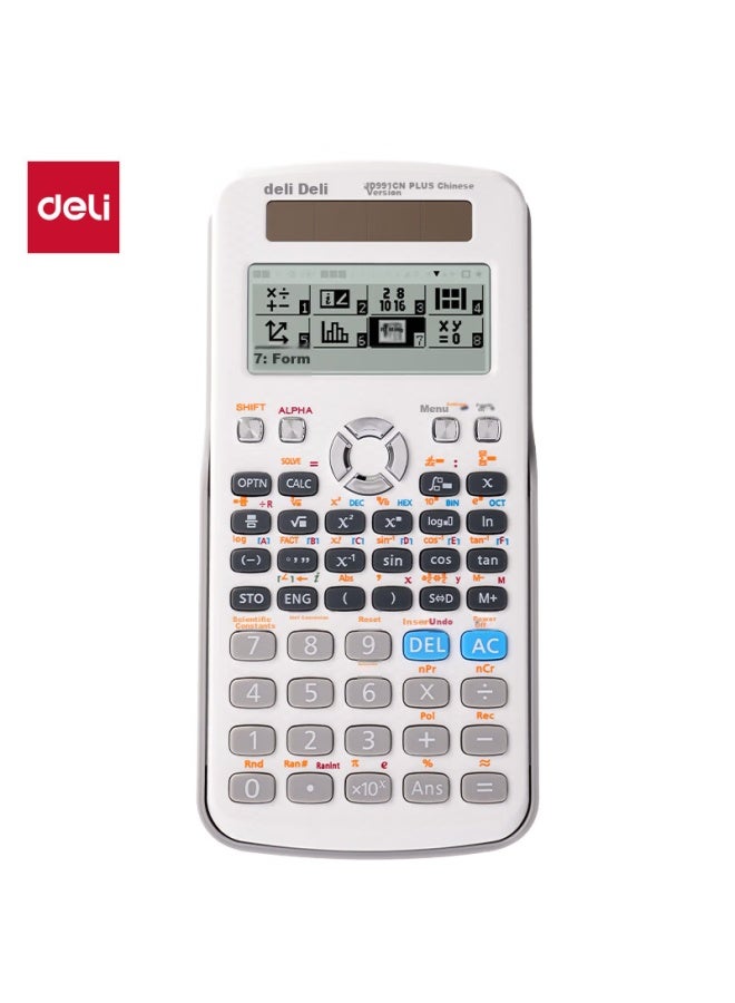 ديلي Deli Jd991cn حاسبة علمية مزدوجة الطاقة، لدورات المدارس الثانوية/الجامعية، امتحانات القبول للدراسات العليا، أولمبياد الرياضيات، مسابقات الفيزياء، وامتحانات المحاسبة، أبيض - Image 4