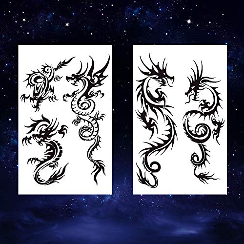 Oottati 6 Sheets Black Flying Dragon Claw Totem Arm Body Art Temporary Tattoo Stickers Fake Tattoos That Look Real and Last Long - Image 2