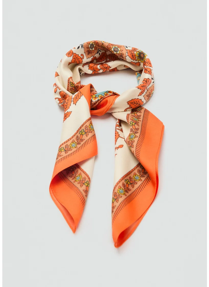 مانجو Leaf-Print Scarf