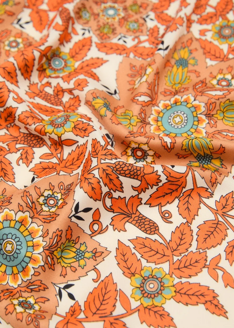 MANGO Leaf-Print Scarf