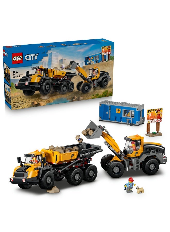LEGO City Dump Truck & Front End Loader Building Toy 60494 (Age 8+, 1132 Pieces) - Image 1